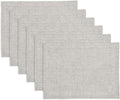 Solino Home Linen Placemats Set of 6 - Oyster Grey Placemats 14 x 19 Inch - 100% Pure Linen Table Mats for Spring, Easter - Athena