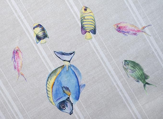 Maison d' Hermine Table Cloth Rectangle Table 100% Cotton 54 x 72 Inches Tablecloth Reusable Decorative for Dining Room Farmhouse Home Valentines Day Decorations Spring Summer - Poisson