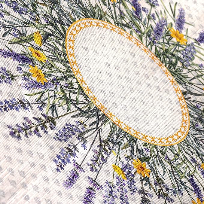 Maison d' Hermine Table Cloth Rectangle Table 100% Cotton 70 x 120 Inches Tablecloth Reusable Decorative for Dining Room Farmhouse Home Valentines Day Decorations Spring Summer - Fanny Lavender