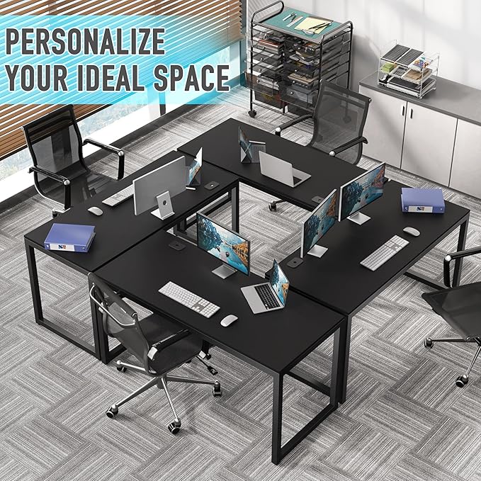SHW 48-Inch Commercial-Grade Office Computer Desk, Black