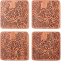 Seoul Map Coaster by O3 Design Studio, Set Of 4, Sapele Wooden Coaster With City Map, Handmade