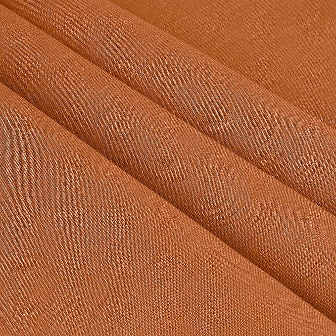 D'Moksha Homes Rust Linen Tablecloth for Rectangle Tables 60 x 132 Inch - 100% Pure Linen Rust Table Cloth - Classic Hemstitch, Machine Washable Dining Tablecloth for Spring, Easter