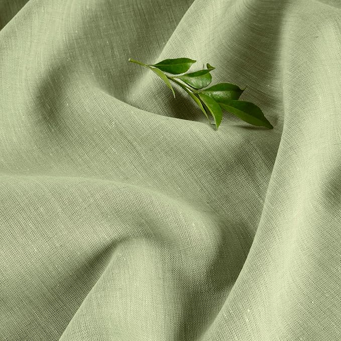 Solino Home Linen Cloth Tablecloth 52 x 52 Inch - 100% Pure Linen Chambray Olive Square Tablecloth - Athena, Machine Washable Table Throw for Spring, St Patricks Day