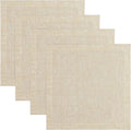 Solino Home Linen Square Placemats Set of 4 - Champagne Beige Placemats 14 x 14 Inch - 100% Pure Linen Table Mats for Spring, Easter - Athena