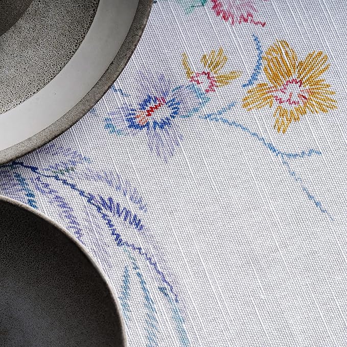 Maison d' Hermine Table Cloth Rectangle Table 100% Cotton 70 x 108 Inches Tablecloth Reusable Decorative for Dining Room Farmhouse Home Valentines Day Decorations Spring Summer - Paradise Island