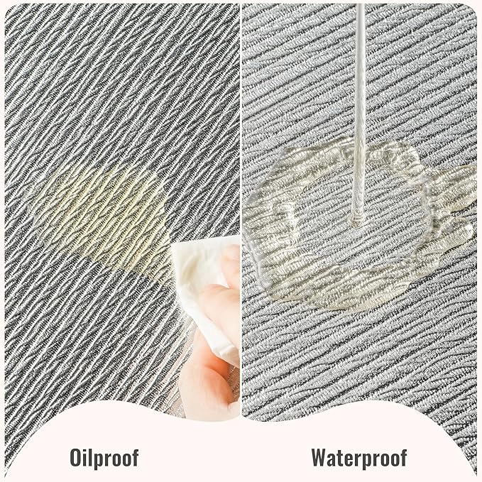 Jovono Faux Leather Placemats Set of 6, Waterproof Washable Table Mats, Easy-Clean Heat Resistant Kitchen Vinyl Place Mat for Dining Table, Wedding, Holidays, Indoor, 17.8"x11.8", Silver