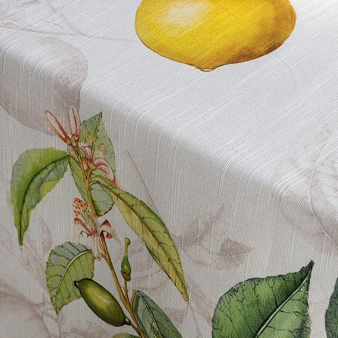 Maison d' Hermine Table Cloth Square Table 100% Cotton 54 x 54 Inches Tablecloth Reusable Decorative for Dining Room Farmhouse Home Valentines Day Decorations Spring Summer - Limoncello