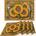 Sunflower Placemats Set of 4 Washable Table Place Mats for Dining Kitchen Party Decor