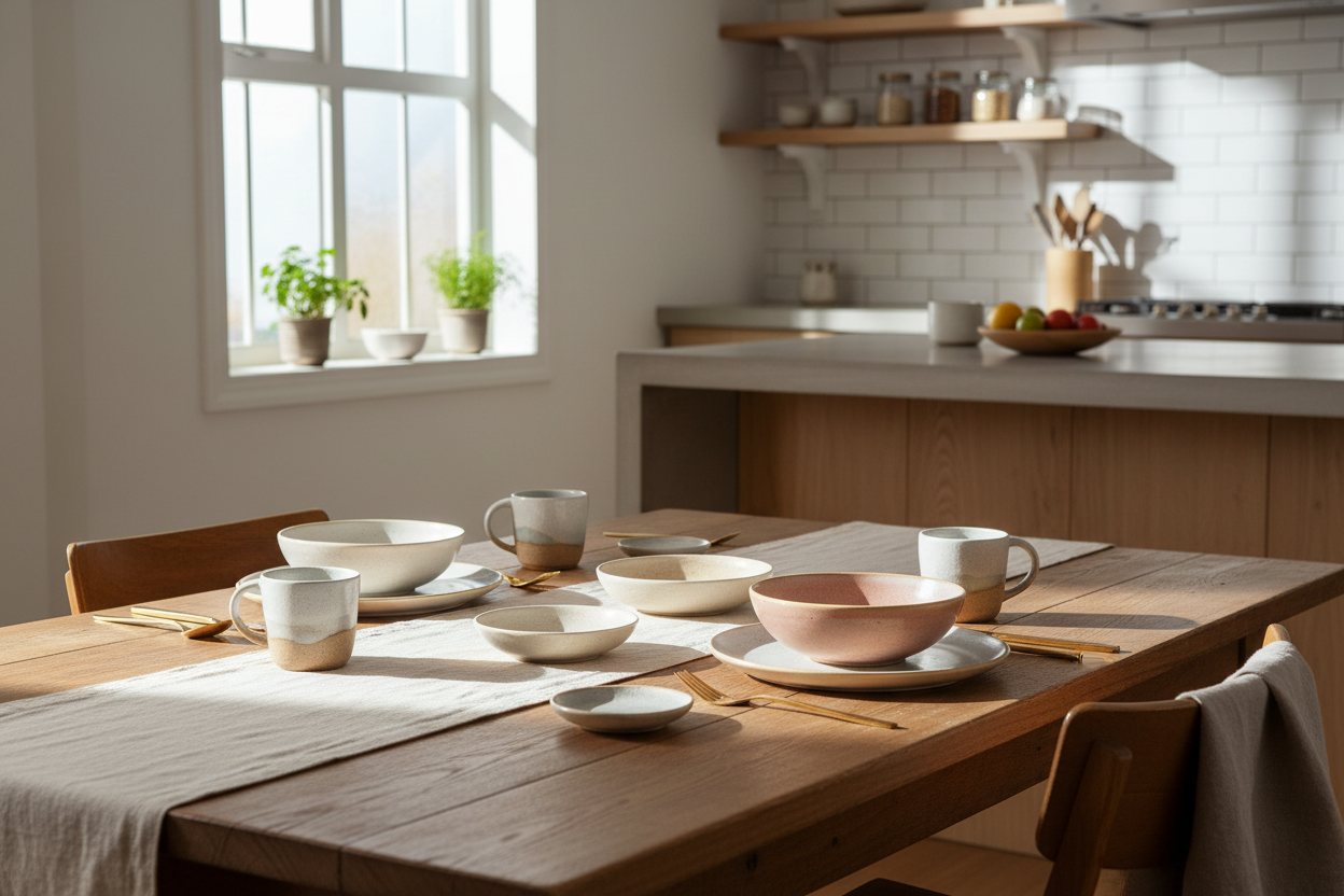 Tableware real image at the kitchen